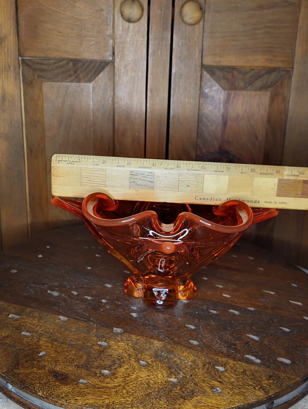 Hand-Blown Pink Glass Centerpiece Bowl - Picture 9 of 14